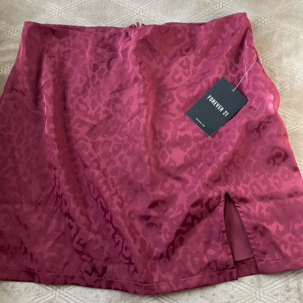 Red cheetah print skirt